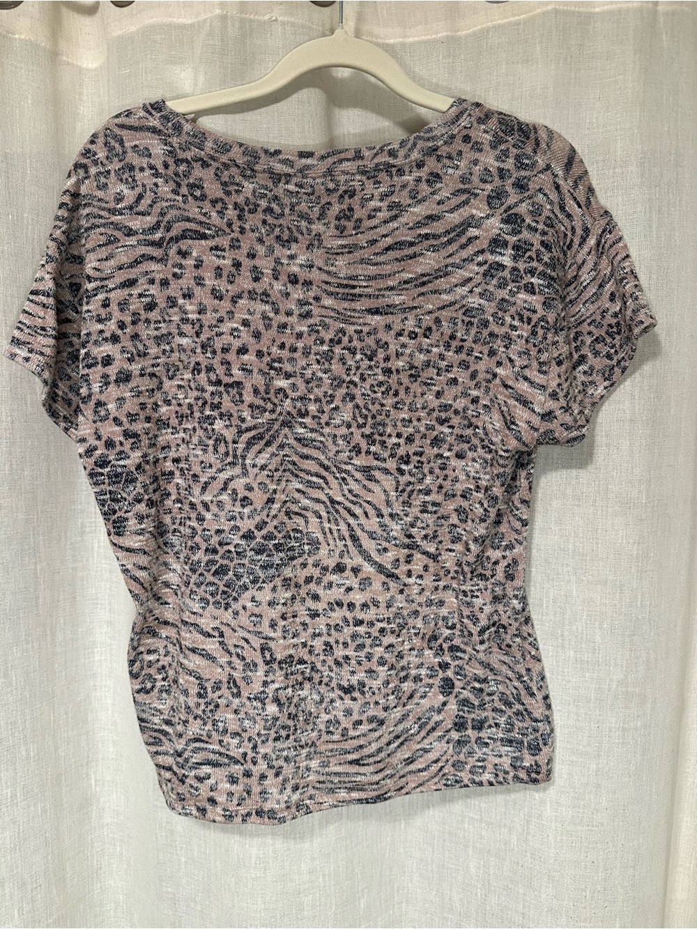 Z Supply Y2K Women’s Brown Black Mixed Animal Print Short Sleeve Knit Tee Sz M - Picture 4 of 4